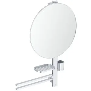 Ideal Standard Beauty Bar Accessoires-Kombi. Alu+ L800 mit Spiegel d:500mm Silver, BD587SI BD587SI