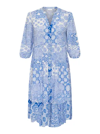 ONLY CARMAKOMA - CARMILANA 3/4 DRESS WVN NOOS Princess Blue - Gr. - 46