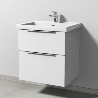 Sanipa 3way Waschtischunterbau zu Villeroy & Boch Subway 3.0 Waschtisch mit 2 Auszügen, Weiß-Soft UM84643