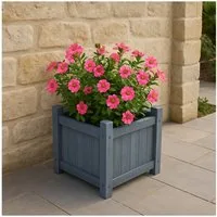 HTI-Living Blumenkasten Holz-Pflanzkasten in Graublau für Garten, Terrasse und Balkon (Stück, 1 St., 1x Pflanzkübel), Pflanztrog Blumenkübel Pflanzkasten