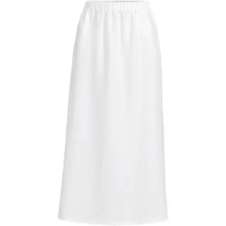 Premium Reinleinen-Midirock mit Elastikbund für Damen in Petite-Größe, Damen, size: petite, Weiß, Leinen, by Lands' End