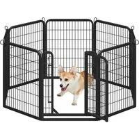 Yaheetech Freigehege, Welpenlaufstall 8-teilig 80cm hoch, Welpenauslauf