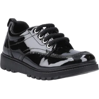 Hush Puppies Keeley Mädchenschuhe Aus Schwarzem Leder Mit Schnürung