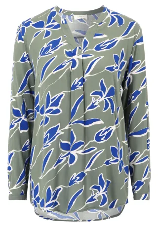 CARTOON - Blusenshirt khaki/blau - Gr. - 36