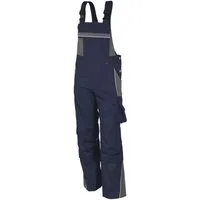 Qualitex Workwear Arbeitslatzhose strapazierfähige PROfessionals Latzhose aus faserverstätktem Gewebe (1-tlg) MG 245 g Blaumann - 15 Taschen - pflegeleichte Arbeitshose - Waschbar