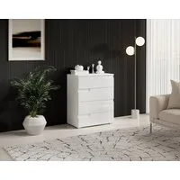 HBZ Kommode Spice weiß hochglanz, BxHxT 65x80x40 cm, Kommode mit 4 Schubkästen