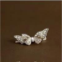 The Beauty House Haarspange Elegante Haarklammer Schmetterling Damen, Silber Glitzer Haarclip Styling Accessoire