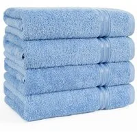 HAMMETEX Handtuch Set 4er Set Handtücher 50x100 cm, 100% Baumwolle, Weich & Saugstark, Frottier (Set, 4-St), mit Bordüre, einfarbig, weich