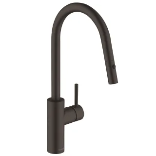 KLUDI E-GO Voice elektrisch, Spültisch-Einhandmischer mit Netzstecker tiefmattschwarz 423006677