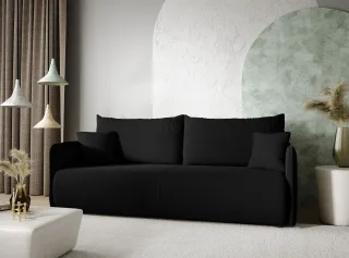 Sofa 2-Sitzer mit Schlaffunktion CALGARY Stoff Curio Schwarz
