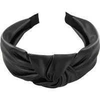 axy Haarreif Haarreif mit Knoten in Kunstleder Optik, Klassische und Vintage Damen Haareifen Haarband