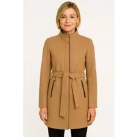 Vero Moda Kurzmantel VMBLASSJESSY AW WOOL JACKET GA LCS mit Wollanteil und Lederimitat Details