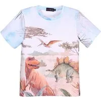coolismo T-Shirt Kurzarm-Shirt für Jungen Dino All-Over-Print Dino-Motiv Baumwolle