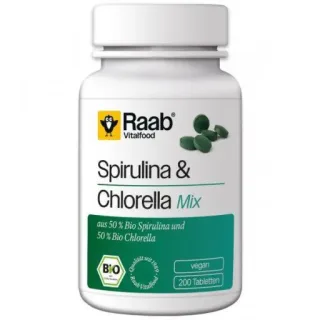 Raab Vitalfood Spirulina + Chlorella | 200 Tabletten | bio | vegan