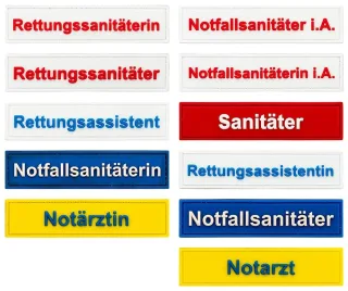 Gummi Patch | Qualifikationskennzeichnung | 110x25mm | Kletthaken aufgenäht Notarzt