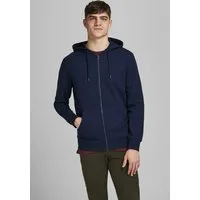 Jack & Jones Kapuzensweatjacke JJEBASIC Hoodie mit Rippbündchen und angenehmem Tragegefühl unifarben, modisch, regular fit, Baumwollmischung, Rundhals