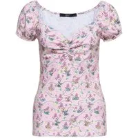 QueenKerosin Print-Shirt Poodle (1-tlg) mit vintage All-over-Print