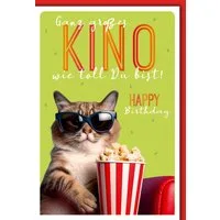 Verlag Dominique Grußkarten Geburtstag - Karte mit Umschlag - Coole Katze mit Popcorn