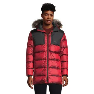 Daunen-Parka mit Kapuze, Herren,  Rot, Polyester/Nylon, by Lands' End