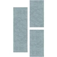 Carpettex Hochflor-Bettumrandung Unicolor - Einfarbig, Höhe 50 mm, (Bett-Set, 3-tlg., Bettvorlage), Schlafzimmer Teppich Bettumrandung Läufer Set 3 teilig