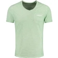 Key Largo T-Shirt Soda vintage Look uni Basic T00619 V-Ausschnitt unifarben kurzarm slim fit