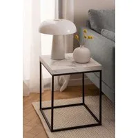 ACTONA GROUP Couchtisch Barossa Wohnzimmertisch, Beistelltisch, Quadratisch, Sofatisch, Steinoptik, schwarze Stahlbeine, in weiteren Variationen, B: 40 cm
