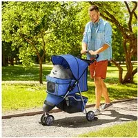 PawHut Hundebuggy Buggy, für Hunde, Katzen, mehrfarbig, (Hundewagen, 1-tlg), für Garten, Balkon, Blau