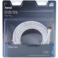 Hama 10m Sat-Kabel 100dB 4K HD TV Antennen-Kabel Video-Kabel, F-Stecker, (1000 cm), 10m für TV 4K UHD HD HDR DVB-S2 Koax-Kabel Koaxial-Kabel mit F-Stecker