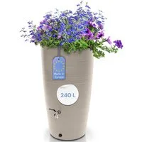 YourCasa Regentonne 240 Liter [Aquasplash] Messing Wasserhahn & Deckel Regenfass