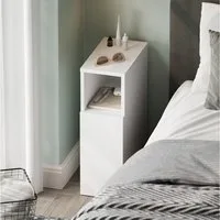 Vicco Nachtschrank Enton, Weiß, 20 x 59.5 cm mit 1 Tür (1-St)