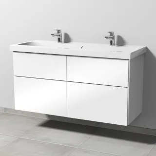 Sanipa 3way Waschtischunterbau zu Geberit iCon Light Waschtisch mit 4 Auszügen, Weiß-Glanz BS57678