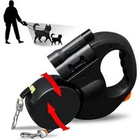 MOPUEA Führleine Hundeleine Doppelleine für 2 Hunde, Flexible Einziehbare Hundeleine, (1-tlg)