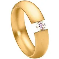 Heideman Fingerring Intensio Gewölbt goldfarben (Ring, 1-tlg., inkl. Geschenkverpackung), Ring mit Stein als Spannring gearbeitet