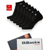 QOLONIA Socken Gepolsterte Sneaker Knöchelsocken für Damen und Herren/QSOCKS (Packung, 6 Paar) Atmungsaktiv mit Mesh-Streifen ohne drückende Naht 100 Baumwolle