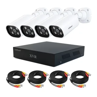 SriHome NVS007-AHD006 4CH Coaxial XVR DVR Security Camera System 2MP Outdoor Night Vision Motion IP66 Waterproof Remote