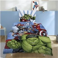 Familando Kinderbettwäsche Avenger Bettwäsche Set 2-teilig 135x200 80x80 cm, Renforcé, 2 teilig, 100% Baumwolle mit Reißverschluss