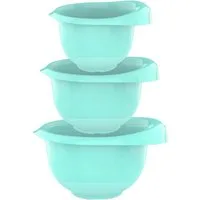 Engelland Rührschüssel 3er Set Backschüsseln mit Griff, Salatschüsseln, Kunststoff, (Vorteils-Set, 3-tlg), robust, BPA-frei, stapelbar, rutschfeste Silikonfüße, Einhandausguss