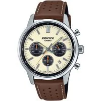 CASIO EDIFICE Chronograph EFR-575L-7AEF, Quarzuhr, Armbanduhr, Herrenuhr, Lederarmband, analog, Tag