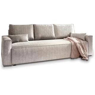 Masseno Bettsofa, Creme, Textil, 232x83x87 cm, Wohnzimmer, Sofas & Couches, Schlafsofas