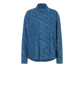 MAC - MAC JEANS - OVER SHIRT, Denim Jaquard blau - Gr. - M