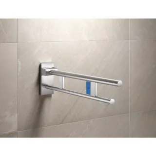 Hewi System 900 Mobiler Stützklappgriff 900.50.410XA Ausladung 700 mm, Edelstahl matt geschliffen, links