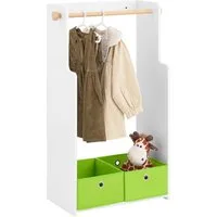 SoBuy Kinderkleiderschrank KMB109 Kindergarderobe mit 2 Haken Kleiderschrank Kleiderständer Kinderzimmer