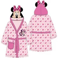 Disney Minnie Mouse Kinderbademantel Bademantel mit Kapuze Gürtel & Tasche für Mädchen Rosa, Kapuze, Gürtel
