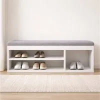 OTTO home Schuhbank Schuchschrank 100, Schuhregal, Schuhtruhe, Schuhkommode, Sitzbank, Inkl. bequemem Sitzkissen mit Stauraum darunter