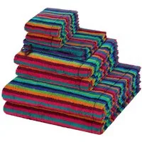 Cawö Handtuch Set Lifestyle, Walkfrottee (Spar-Set, 8-St), 2 X Wasch- 2 X Gäste- 2 X Dusch- 2 X Handtuch im Set - Baumwolle