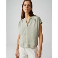 OPUS Kurzarmshirt Sawoko im Materialmix weich fließender Fall, glatter Griff, Casual