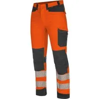 Würth MODYF Arbeitshose Fluo EN 20471 für Profis Warnschutzbundhose Strapazierfähige Hi-Vis Arbeitshose für Herren