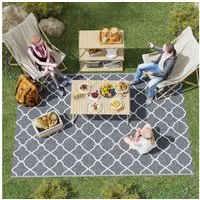 Outsunny Outdoorteppich mit Netzmuster, rechteckig, Höhe: 1 mm, 182 x 274 cm Grau