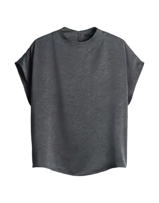 someday - Satinbluse mit Crinkle Effekt - Zirken grau - Gr. - 40