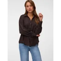 Vero Moda Langarmbluse VMMELANEY QUEENY LS SHIRT WVN NOOS Kunstfaser, loose fit